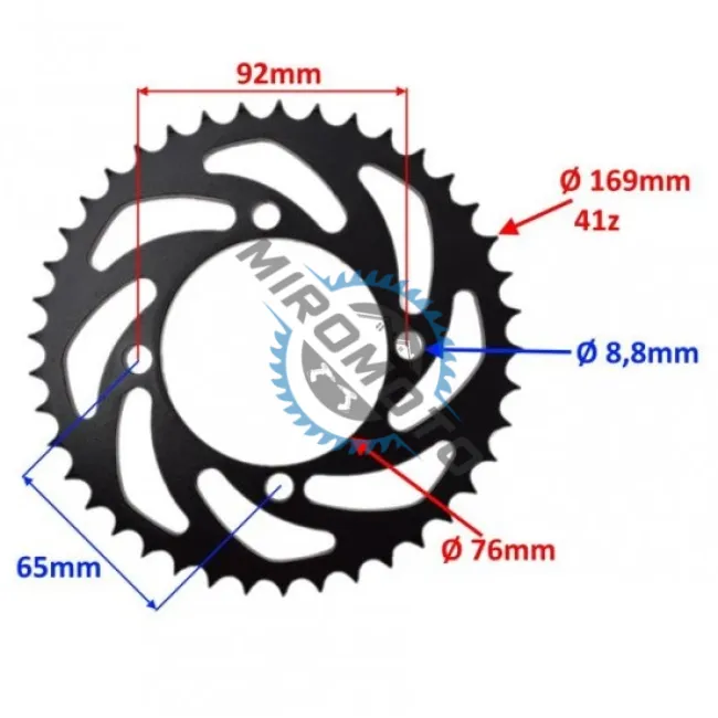 Pinion transmisie spate ATV / Motociclete, pas lant 428, 41 dinti, compatibil Pit Bike , MRF, HONDA CRF 50