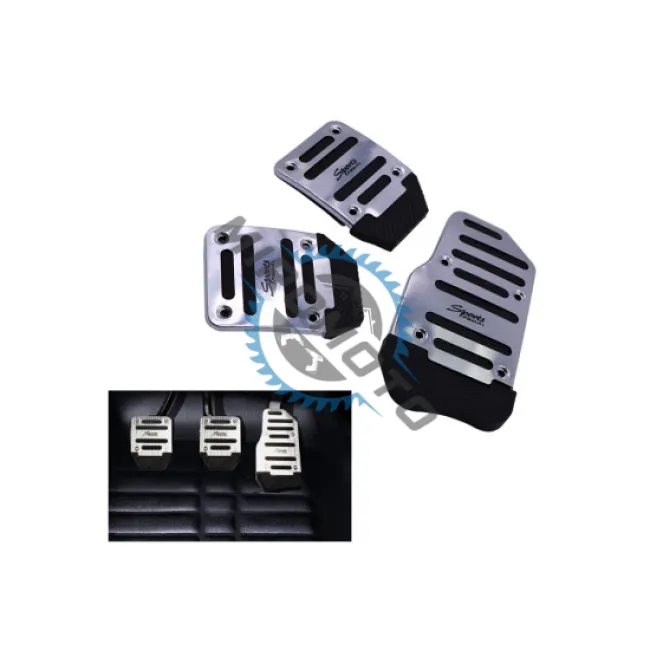 Set ornament pedale pentru autoturisme cu transmisie manuala, gri-negru, sport Set ornament pedale pentru autoturisme cu transmisie manuala, gri-negru, sport