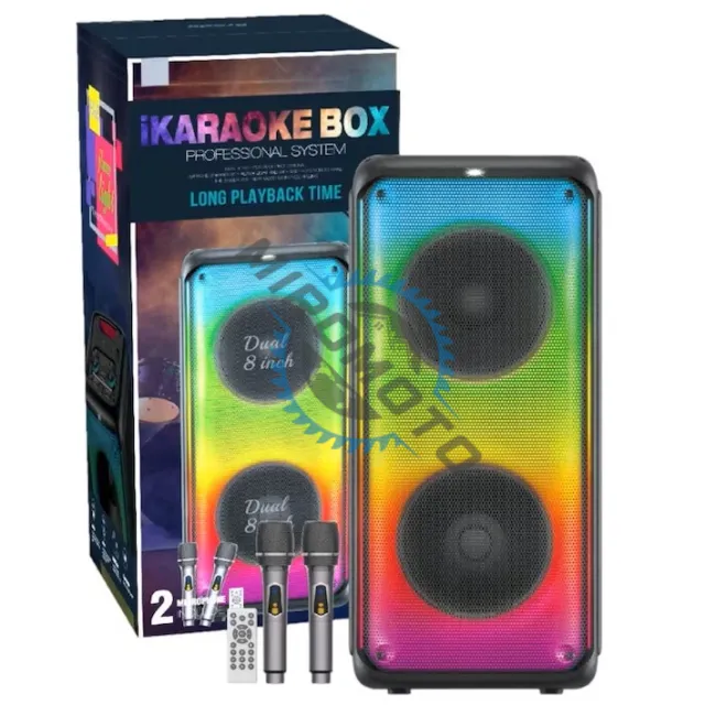 Boxa Portabila, putere 60w, lumina RGB, bluetooth V5.3, microfon wireless, telecomanda, aux, usb Boxa Portabila, putere 60w, lumina RGB, bluetooth V5.3, microfon wireless, telecomanda, aux, usb