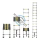 Scara telescopica din aluminiu, extensibila pana la, 2.6 m, 9 trepte, 150 kg Scara telescopica din aluminiu, extensibila pana la, 2.6 m, 9 trepte, 150 kg
