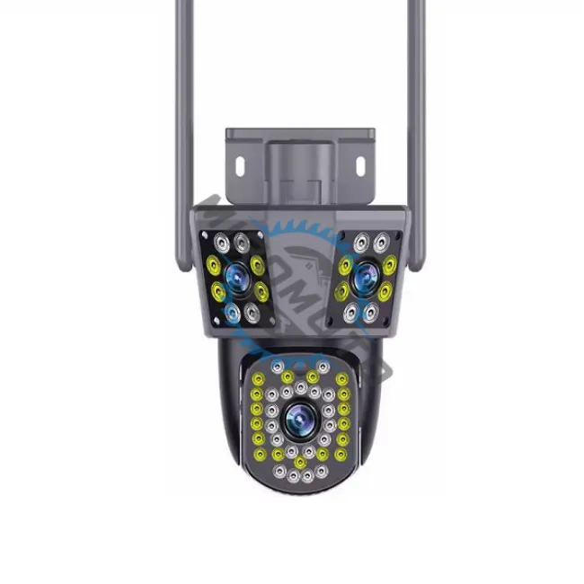 Camera de supraveghere 3 lentile, 3 obiective, 12 MP, conexiune WIFI 2.4GHz, rotire 360 grade PTZ cu senzor de miscare, alarma, detectie umana si aplicatie IPC360 Home