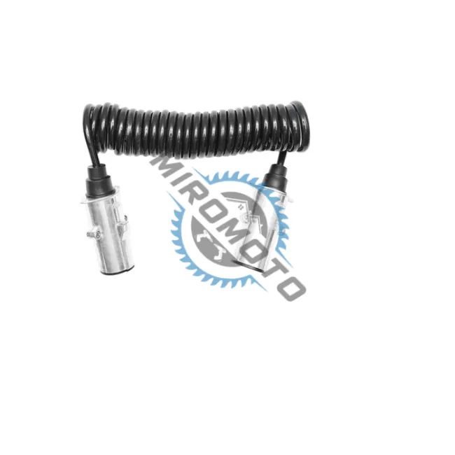 Cablu spiral 2.6m cu 2 stechere mama din metal, 7 pini pentru priza auto remorca