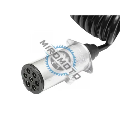 Cablu spiral 2.6m cu 2 stechere mama din metal, 7 pini pentru priza auto remorca Cablu spiral 2.6m cu 2 stechere mama din metal, 7 pini pentru priza auto remorca
