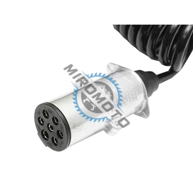 Cablu spiral 2.6m cu 2 stechere mama din metal, 7 pini pentru priza auto remorca