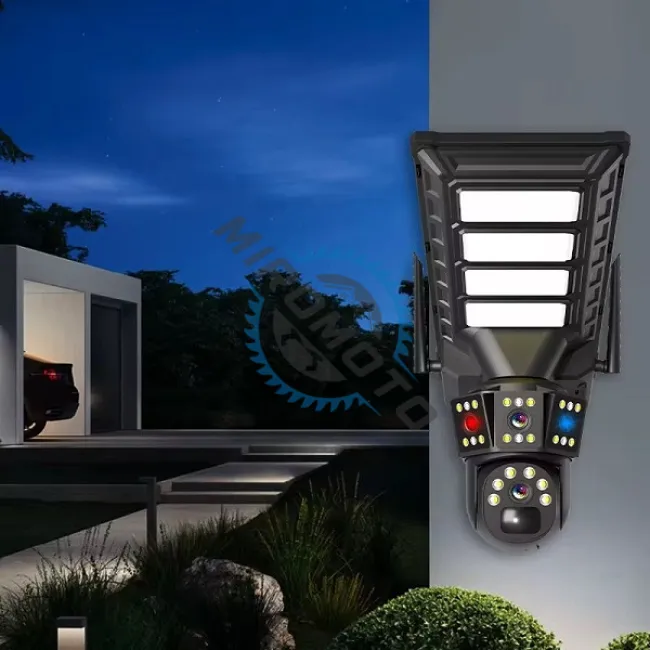 Camera de supraveghere video incorporata cu panou solar si lumina led, conexiune 4G sim slot, 3MP, 2 lentile, rotire 355°, senzor miscare, detectie umana, color night vision, alarma, ip66, microfon Camera de supraveghere video incorporata cu panou solar si lumina led, conexiune 4G sim slot, 3MP, 2 lentile, rotire 355°, senzor miscare, detectie umana, color night vision, alarma, ip66, microfon