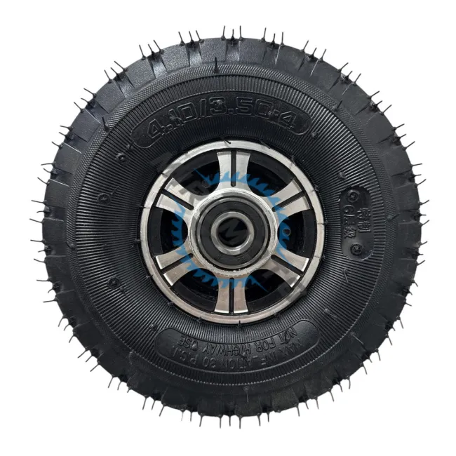Roata Liza carucior janta metal cu rulment 4.10/3.50-4, ax 20mm, janta argintiu si negru Roata Liza carucior janta metal cu rulment 4.10/3.50-4, ax 20mm, janta argintiu si negru