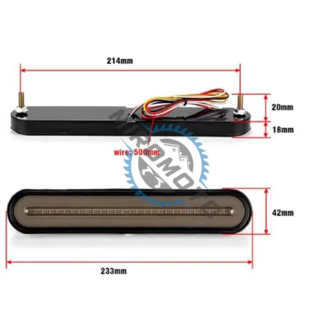Lampi spate led dreptunghiulare BG24, 12-24V, semnalizare dinamica (233 x 42mm) Lampi spate led dreptunghiulare BG24, 12-24V, semnalizare dinamica (233 x 42mm)