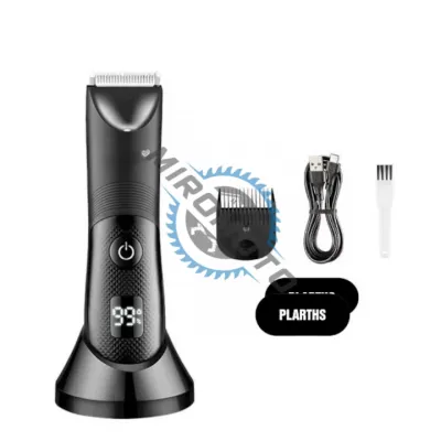 Masina de tuns profesionala, barba si corp, inghinal, rezistent la apa IPX7, reincarcabila, lumina led, 6000 rpm, cu stand, 2 arici prins parul, incarcare Type-C, negru Masina de tuns profesionala, barba si corp, inghinal, rezistent la apa IPX7, reincarcabila, lumina led, 6000 rpm, cu stand, 2 arici prins parul, incarcare Type-C, negru