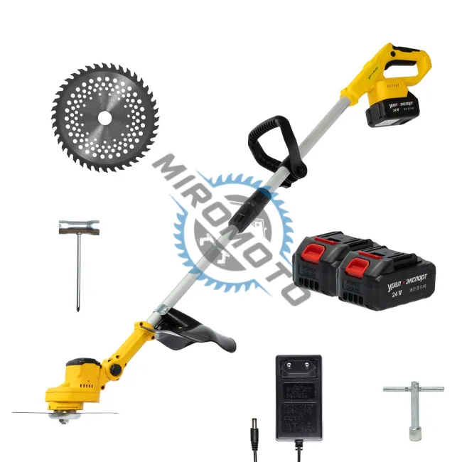 Motocoasa electrica ( trimmer ) cu acumulator, Ural Export GCJ-B1, 24V, 1600 W, 4800 RPM, 2 lame pentru taiere, telescopica Motocoasa electrica ( trimmer ) cu acumulator, Ural Export GCJ-B1, 24V, 1600 W, 4800 RPM, 2 lame pentru taiere, telescopica