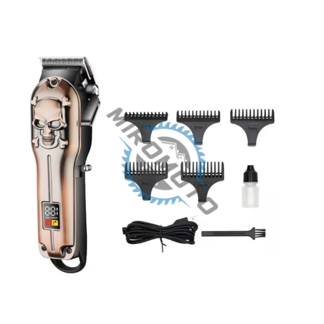 Masina de tuns profesionala, cu acumulator, 5 piepteni, afisaj LED, Wireless, carcasa metalica, 1200mAh, 1-5mm Masina de tuns profesionala, cu acumulator, 5 piepteni, afisaj LED, Wireless, carcasa metalica, 1200mAh, 1-5mm