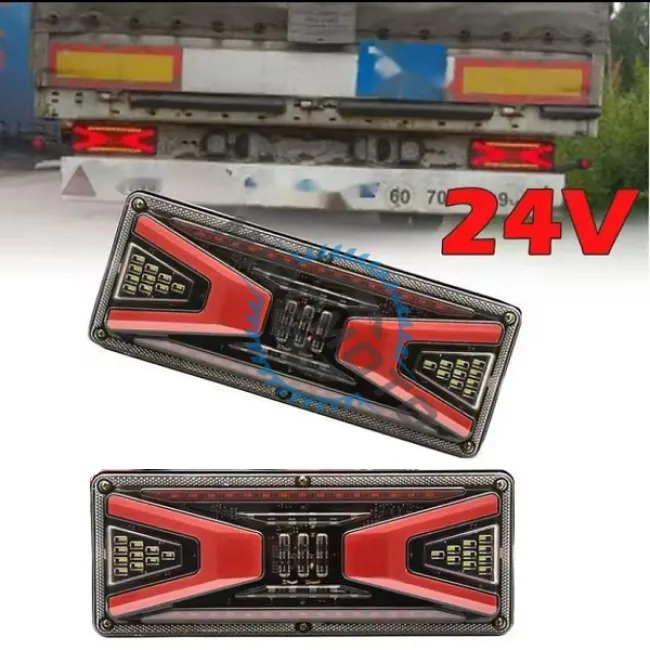 Set 2 lampi spate camion/remorca cu led, 24V, IP67, 5 functii, 33.2x140mm Set 2 lampi spate camion/remorca cu led, 24V, IP67, 5 functii, 33.2x140mm
