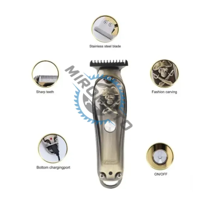 Masina de tuns profesionala, cu acumulator, 6000 rpm, cu 4 piepteni Wireless, 2500mAh, gri Masina de tuns profesionala, cu acumulator, 6000 rpm, cu 4 piepteni Wireless, 2500mAh, gri