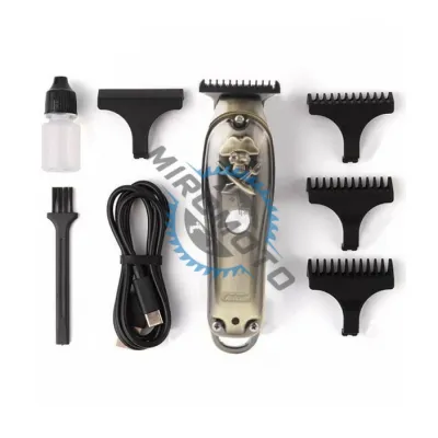Masina de tuns profesionala, cu acumulator, 6000 rpm, cu 4 piepteni Wireless, 2500mAh, gri Masina de tuns profesionala, cu acumulator, 6000 rpm, cu 4 piepteni Wireless, 2500mAh, gri