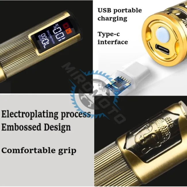 Masina de tuns profesionala, reincarcabila, Vintage, afisaj digital, 3 gratare, 1200mAh, lama din otel inoxidabil