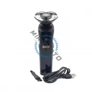 Aparat de ras profesional, fara fir, 60 min autonomie, barbierit umed si uscat, incarcare rapida USB, lame oscilante, impermeabil, negru