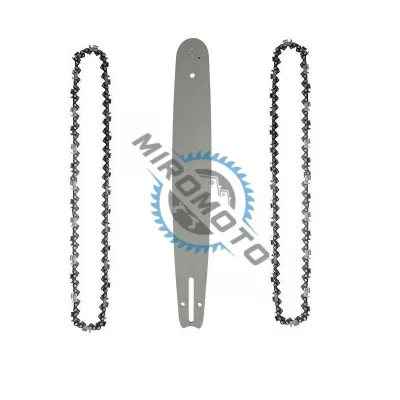 Set lama si 2 lanturi pentru drujba de constructii, 22,5 dinti/45 pinteni, pas 3/8LP, canal 1.3 mm, lungime 12”/30 cm Set lama si 2 lanturi pentru drujba de constructii, 22,5 dinti/45 pinteni, pas 3/8LP, canal 1.3 mm, lungime 12”/30 cm