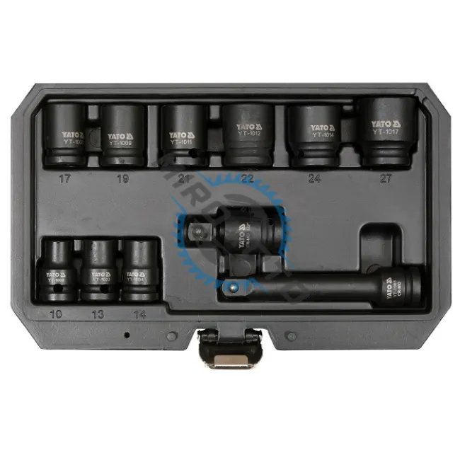 Set chei tubulare de impact 1/2'', 11 piese, Yato YT-10255 Set chei tubulare de impact 1/2'', 11 piese, Yato YT-10255