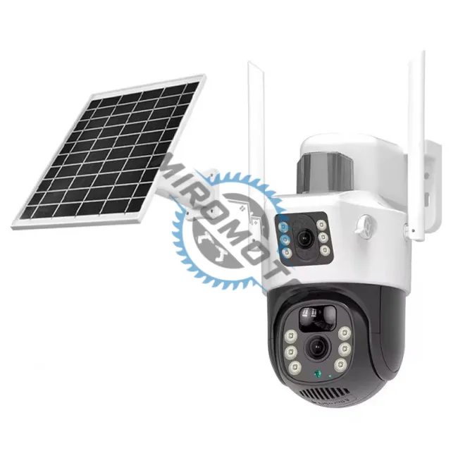 Camera de supraveghere video, panou solar, conexiune WIFI, 6MP, FULL Color Night, 355°, IP66, Zoom, Alarma, microfon, senzor miscare, Smart IR, Miromoto®