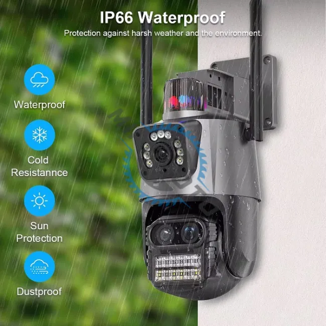Camera de supraveghere lentila dubla 6 MP, P2P conexiune WIFI 2.4G, rotire 350 grade PTZ cu senzor de miscare, alarma, detectie umana Camera de supraveghere lentila dubla 6 MP, P2P conexiune WIFI 2.4G, rotire 350 grade PTZ cu senzor de miscare, alarma, detectie umana