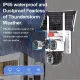 Camera de supraveghere dubla, panou solar, conexiune WIFI , 4+4 MP HD, FULL Color, 355°, alarma, senzor de miscare, vedere nocturna led ir, microfon