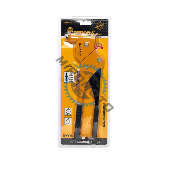 Cleste pentru pop-nituri, Bebona FT80103, 2.4mm - 4.8mm, 290 mm, duze si cheie inclusa Cleste pentru pop-nituri, Bebona FT80103, 2.4mm - 4.8mm, 290 mm, duze si cheie inclusa