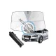 Parasolar auto pliabil pentru parbriz masina, in forma de umbrela, rezistent UV, 125 x 65 cm, Negru