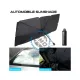 Parasolar auto pliabil pentru parbriz masina, in forma de umbrela, rezistent UV, 125 x 65 cm, Negru