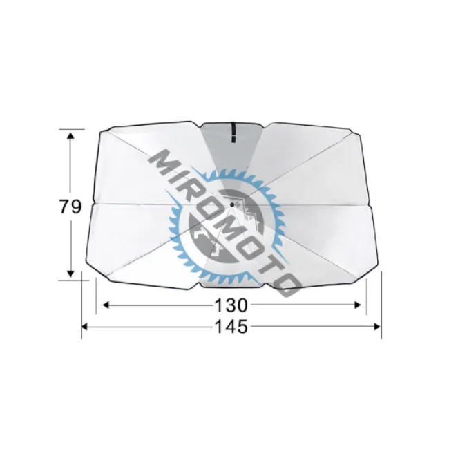 Parasolar auto pliabil pentru parbriz masina, in forma de umbrela, rezistent UV, 145 x 79 cm, negru, Miromoto®