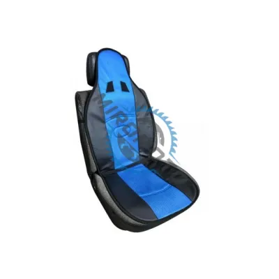 Husa scaun auto, universala, ofera protectie scaun fata, design elegant, negru-albastru