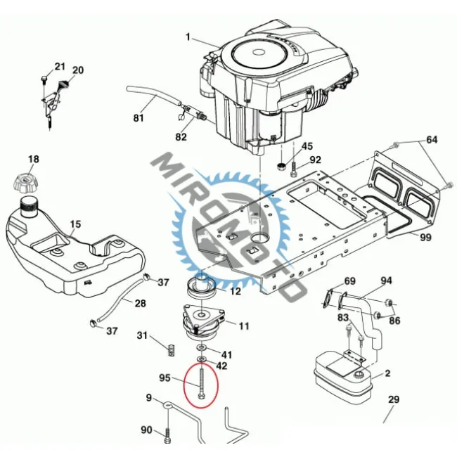 Surub ambreiaj electromagnetic tractoras Husqvarna (532 17 39-37) 101mm