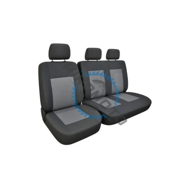 Huse auto universale pentru autoutilitare / dube / van-uri, material textil 2+1 pentru scaun sofer + bancheta stanga, negru-gri