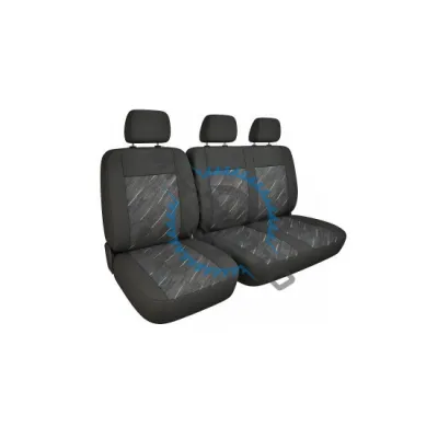 Huse auto universale pentru autoutilitare / dube / van-uri, material textil 2+1 pentru scaun sofer + bancheta stanga, burete 10mm + 5mm, negru  Huse auto universale pentru autoutilitare / dube / van-uri, material textil 2+1 pentru scaun sofer + bancheta stanga, burete 10mm + 5mm, negru