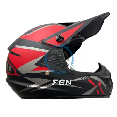 Casca cross Atv, Enduro, culoare Negru / Rosu, marimea L (59-60)