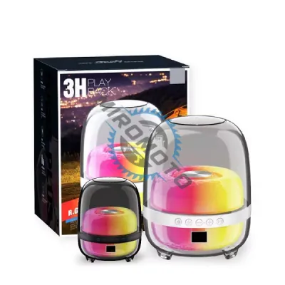 Boxa portabila, 10W, Bluetooth V5.3+EDR, Usb, TF Card, 1500mAh, transparent, RGB Color, incarcare type-c, transparent-alb