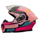 Casca moto flip up cu ochelari de soare, Model Purple Red Flower, marimea L (59-60)