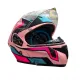 Casca moto flip up cu ochelari de soare, Model Purple Red Flower, marimea L (59-60)