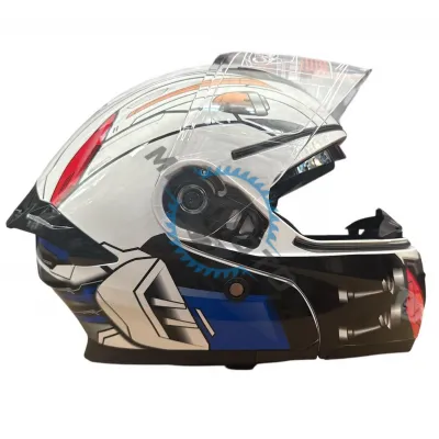 Casca moto flip up cu ochelari de soare, Model Bright Carbon Fiber, marimea M (57-58)