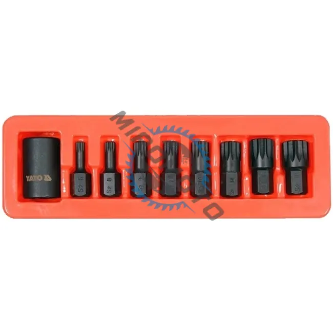 Set capete de insurubare, Yato YT-10663, profil SPLINE, 9 bucati