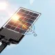 Lampa solara stradala cu panou solar si telecomanda, 60W, suport incorporat, 6 celulele led, rezistent la apa, senzor de miscare si lumina