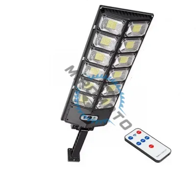 Lampa solara stradala cu panou solar si telecomanda, 130W, suport incorporat, 12 celulele led, rezistent la apa, senzor de miscare si lumina Lampa solara stradala cu panou solar si telecomanda, 130W, suport incorporat, 12 celulele led, rezistent la apa, senzor de miscare si lumina