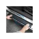 Set 4 protectii praguri auto interior, culoare carbon / dunga alba, autocolante