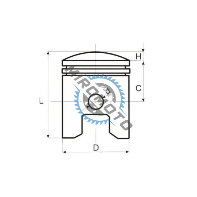 Kit piston scuter Piaggio / Gilera 172cc (65mm, bolt 16mm) 2t