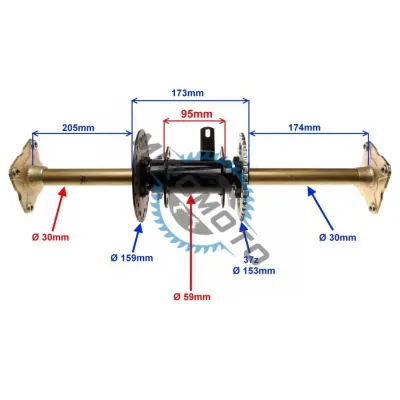 Ax punte spate ansamblu, atv 110-125cc Ax punte spate ansamblu, atv 110-125cc