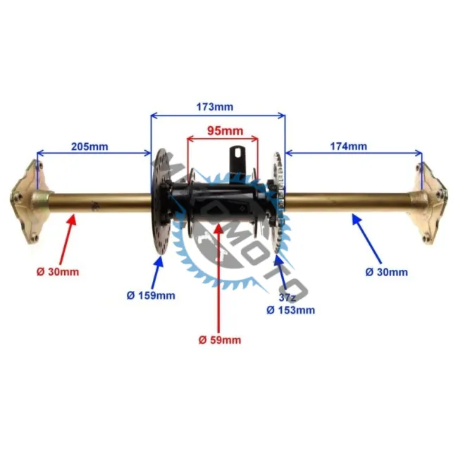 Ax punte spate ansamblu, atv 110-125cc