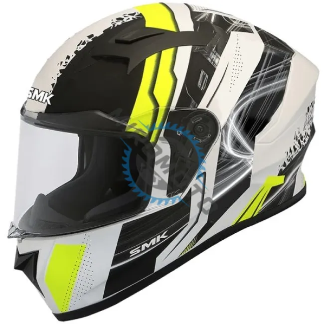 Casca moto full face SMK Stellar Swank, culoare negru/alb/garben, marime M