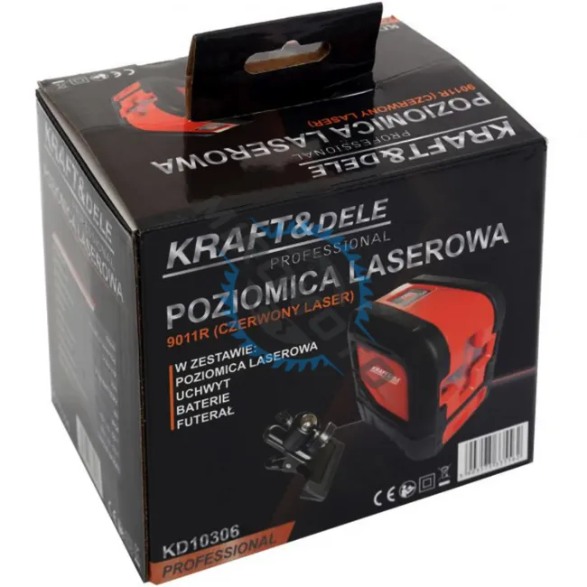 Nivela laser, Kraft&Dele KD10306, fascicul rosu, 20m