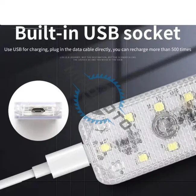 Lampa led auto portabila, lumina alba, reincarcabila, prindere adeziva, 28 x 60mm, atingere tactila