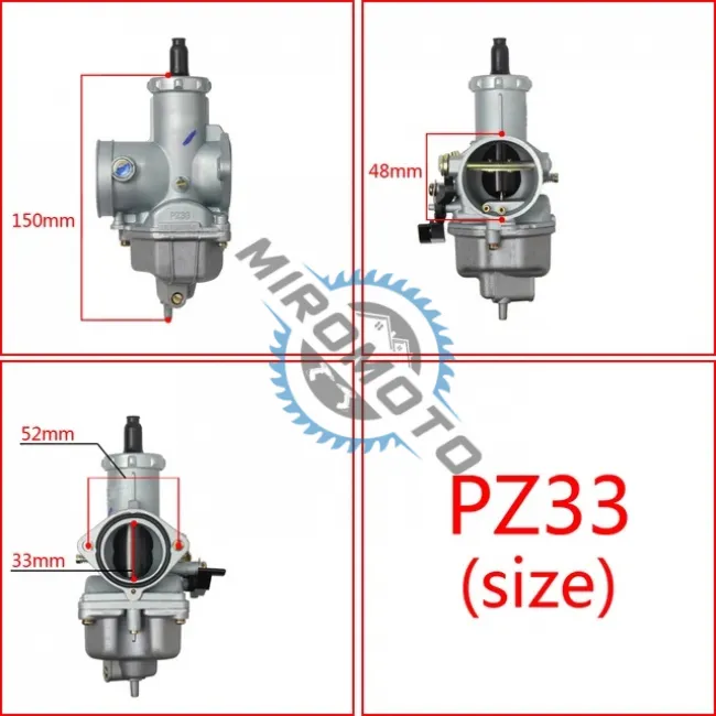 Carburator Atv 250cc 300cc 350cc 400cc PZ33, soc manual, Include galere admisie