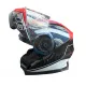 Casca moto flip up cu ochelari de soare, Model Negru / Rosu / Alb, marimea L (59-60)