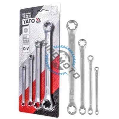 Set chei inelare duble drepte, Yato YT-0530, profil torx E6-E24 mm, 4 bucati Set chei inelare duble drepte, Yato YT-0530, profil torx E6-E24 mm, 4 bucati